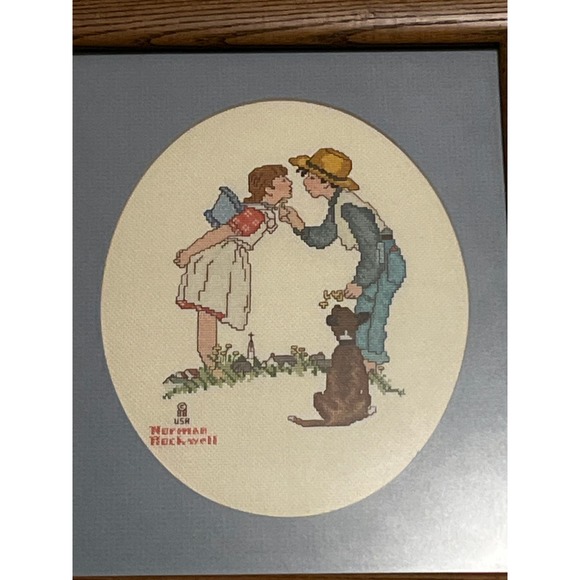 Vintage Norman Rockwell Needlepoint / Crosstitch Finished Completed 1988 - Picture 3 of 7
